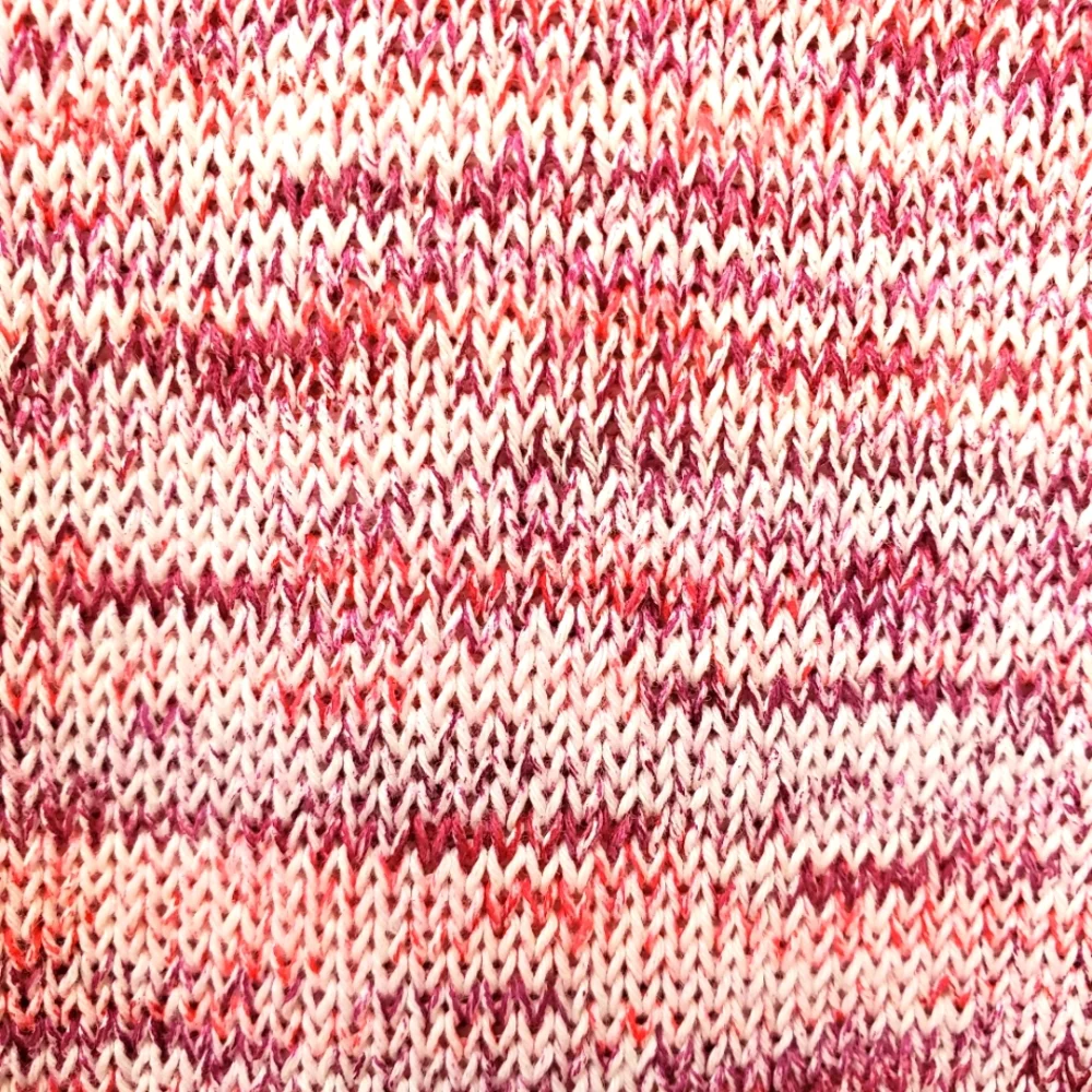J. Crew Pink White Space Dyed 100% Cotton Knit Crewneck Sweater Size XL